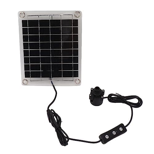 Image of Solar Water Pump Kit, 800L/h Monocrystalline Solar Panel Powered Submersible Pump for Fountain, Pond, Garden Irrigation (Solar Panel Random)