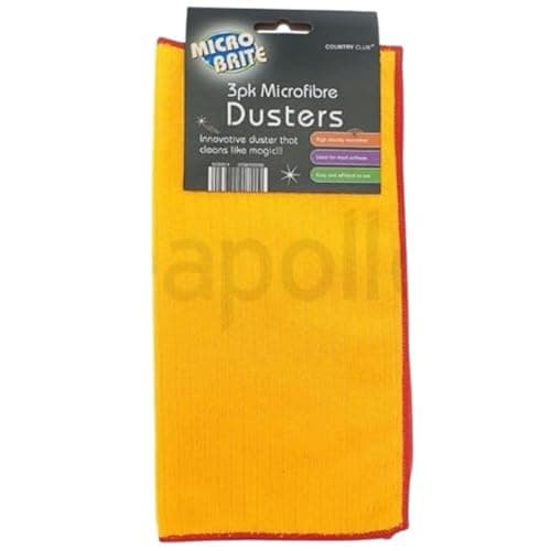 Image of 3pcs Micro Brite Microfibre Dusters – Soft, Lint-Free Cleaning Cloths for Home, Kitchen, Car, Electronics, Furniture, Windows & Dusting Delicate Surfaces-Yellow
