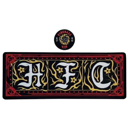 Image of Stranger Things Hellfire Club Desk Pad & Coaster Set – Official Fan Gift, 800×300mm Desk Mat with 100mm Non‑Slip Coaster