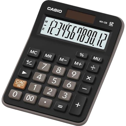 Image of MX-12B-W4-DC 12-Digit Desktop Calculator Black Casio