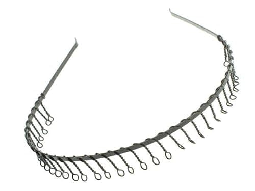 Image of Metal Wire Comb Teeth Headband Hair Band Football Gym Sports for Men Women Girls by Glitz4Girlz (Black)