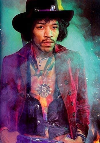 Image of Jimi Hendrix. Guitar Hero Retro Poster Various Sizes (A2 Size 42 x 61 cms)