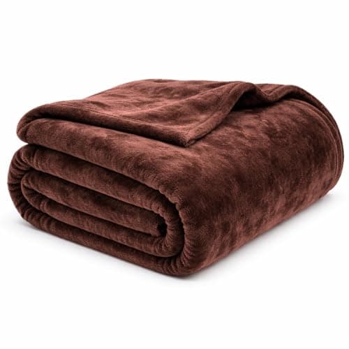 Image of EGYPTO Fleece Blanket Faux Fur Throw for Bed & Sofa – Luxury Extra Soft Fur Brush Fabric – Warm & Cosy brown Blankets – Versatile Outdoor Blanket Faux Fur Throw King (200cm x 240cm, Chocolate Brown)