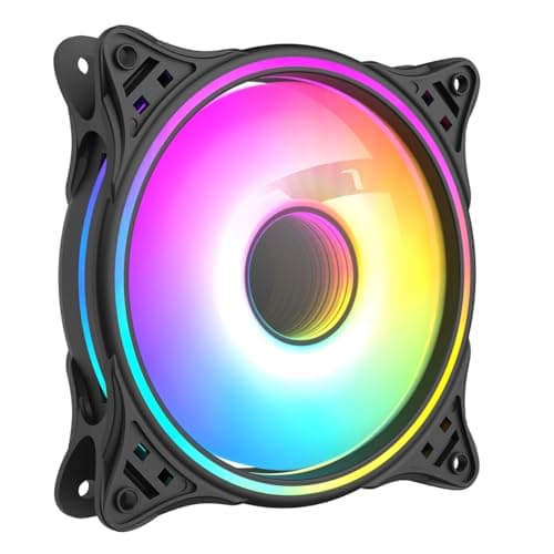Image of CiT Tornado 120mm ARGB PWM PC Case Fan – Infinity Mirror Dual-Ring, 20 ARGB LEDs, Motherboard Sync (5V 3-Pin Addressable RGB), Up to 1500 RPM, Quiet Hydraulic Bearing - Black