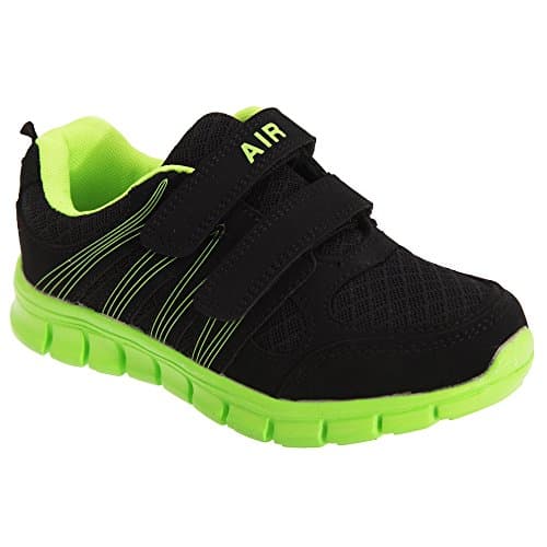 Image of Dek Superlight Air Sprint Children's Kids Junior Shoes Running Trainers (2 UK, Black/Lime)