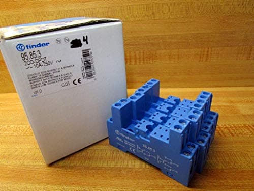 Image of Finder 95.85.3 Relay Socket, DIN Rail Mount, Screw Connector, Normally Open Contact, 16A, 2 Terminals