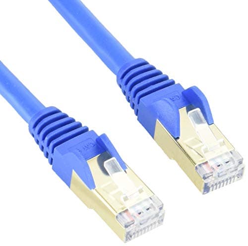 Image of StarTech 1m CAT6a Ethernet Cable - 10 Gigabit Shielded Snagless RJ45 100W PoE Patch Cord - 10GbE STP Network Cable with Strain Relief - Blue - UL, TIA (6ASPAT1MBL)