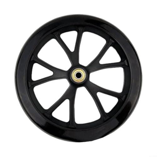 Image of ComfyHarbor 8 Inch Scooter PU Wheel With ABEC-9 Bearings, 200 MM High-Rebound Polyurethane Tires, For Kick Scooters, DIY Wheelchairs And Luggage Carts, Black(5 Spokes Wheel)