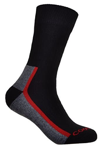 Image of 2 Pairs of Mens Thick Cotton Coolmax Socks Hiking, Walking Black Medium UK 6--8½