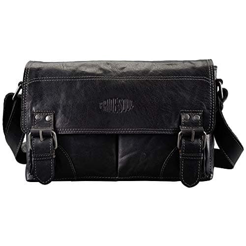 Image of Pride and Soul Queen's Sensation 47501 Shoulder Bag, Women's Handbag with Adjustable Shoulder Strap, Genuine Leather Bag, Everyday Bag with Mobile Phone Pocket, Black, Approx. 20 x 30 x 7 cm