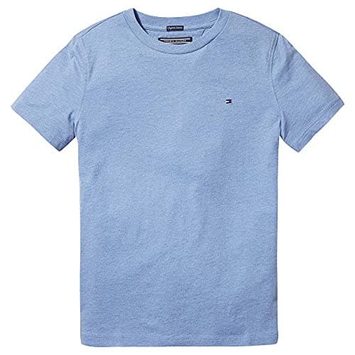 Image of Tommy Hilfiger Boys’ Short Sleeve Round Neck T-Shirt, Blue (Dark Allure Heather), 5 Years