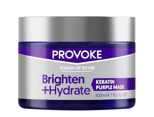 Image of PROVOKE Touch Of Silver Hydrating Purple Toning Hair Mask 300 ml, Brightens Blonde, Platinum, White or Grey Hair Whilst Deeply Nourishing Damaged Hair