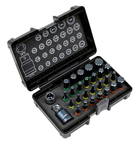Image of Sealey AK21902 28pc 3/8" & 1/2"Sq Drive Impact TRX-Star*/Hex/Spline Bit Set