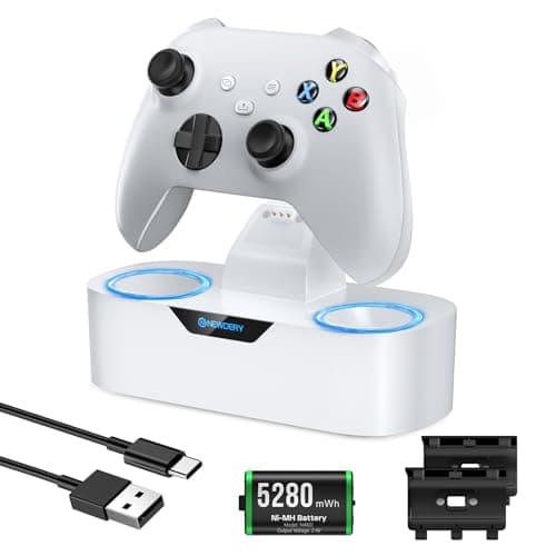 Image of NEWDERY Single Charger Station for Xbox Wireless Controller, 5280mWh Rechargeable Battery Capacity, 4H Fast Charging, Home Storage Function, Fit for Xbox One/Series X|S Controller