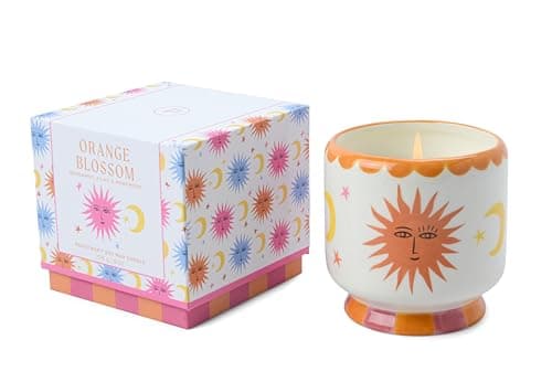 Image of Paddywax Scented Candles Dopo Hand-Painted Ceramic Luxury Artisan Candle, 226g, Sun - Orange Blossom