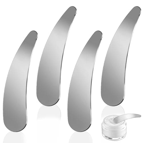 Image of Molain 2Pcs Mini Metal Cosmetic Spatulas, Skincare SpatulaMixing and Sampling Makeup Beauty Tools for Skin Care Creams, Eye Cream, Essences Beauty Accessories(4PCS)