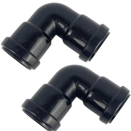 Image of Duraplast UK™ Push Fit Waste Knuckle Bend – 40mm 90° DS Elbow Connector – Leak-Resistant PVC – Black (Pack of 2)