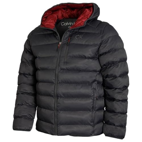 Image of Calvin Klein Mens San Gabriel Padded Jacket - Charcoal/Burgundy - M
