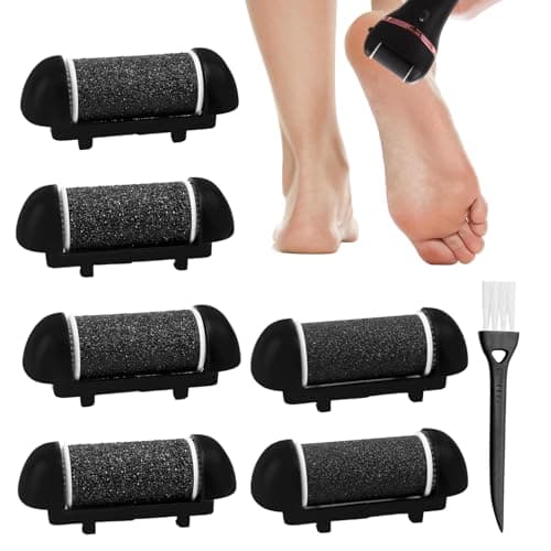 Image of Replacement Roller Refill Heads,7PCS Electric Foot File Refill Rollers,Extra Coarse Regular Coarse Fine Coarse 3 Types, with Cleaning Brush,Compatible with Ratukall/Essy/ShoRan/Scholl/Pedi Foot File