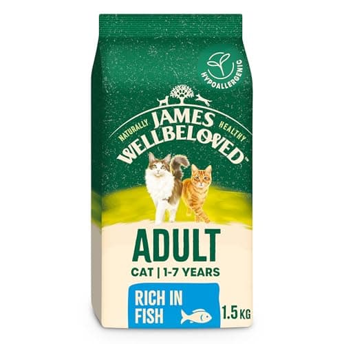 Image of James Wellbeloved Hypoallergenic Dry Cat Food for Adult Cats Fish 1.5 kg