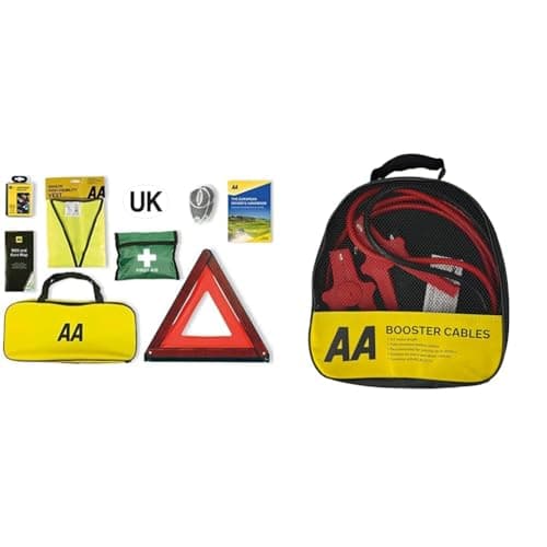 Image of AA Euro Travel Kit AA6318 - for Driving in France/Europe & Insulated Booster Cables/Jump Leads AA4550 - For Petrol/Diesel Engines Up to 3000cc
