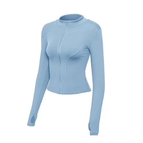 Image of Women's Slim-Fit Running Fitness Sports Jacket Yoga Clothing Jacket for Autumn Winter (UK, Alpha, S, Regular, Regular, Bean Paste Pink)