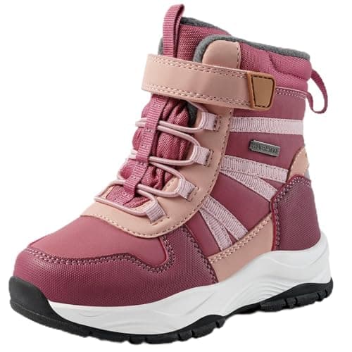 Image of Harvest Land Kids Waterproof Winter Snow Boots for Girls & Boys - Lightweight, Non-Slip, Warm Outdoor Hiking Shoes High top Pink 1