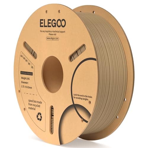 Image of ELEGOO PLA Filament 1.75mm Wood Colour 1KG, Dimensional Accuracy +/- 0.02mm, 1kg Cardboard Spool(2.2lbs) 3D Printing Filament Fits for Most FDM 3D Printers