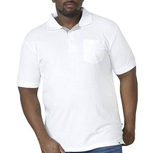 Image of Duke D555 Mens Kingsize Short Sleeve Polo Shirt Chest Pocket Collar Plain White 6XL (Grant)