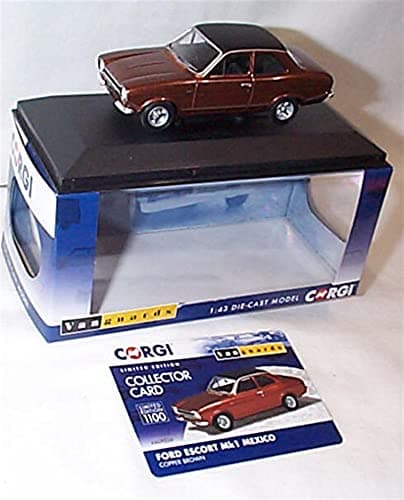 Image of Corgi vanguards F0RD ESC0RT MK1 Mexico Copper Brown RHD vehicle 1:43 scale diecast model