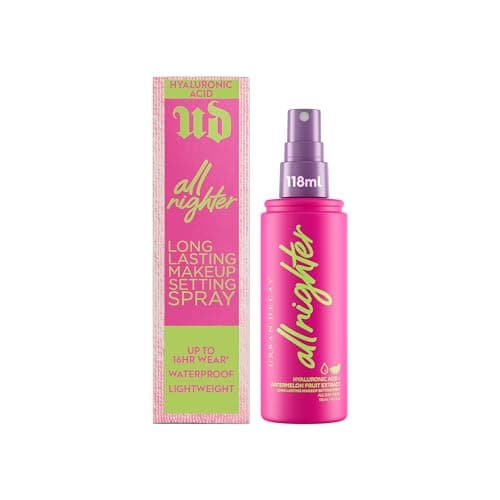 Image of Urban Decay All Nighter Hyaluronic Hydracharge Setting Spray, Up to 8 Hour Hydration with Hyaluronic Acid and Watermelon Extract, Waterproof Sweat-Resistant Vegan Formula, (Full Size or Travel Size)