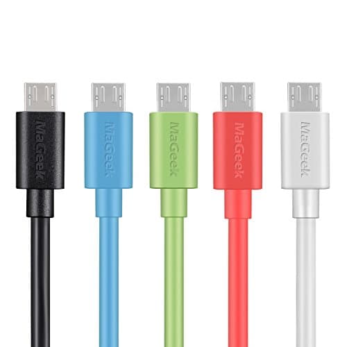 Image of MaGeek [Pack of 5pcs] 3.3ft / 1.0m Premium Micro USB Cables High Speed USB 2.0 A Male to Micro B Sync and Charge Cables for Samsung, HTC, Sony, Motorola, LG, Google, Nokia and More (5 Colors)