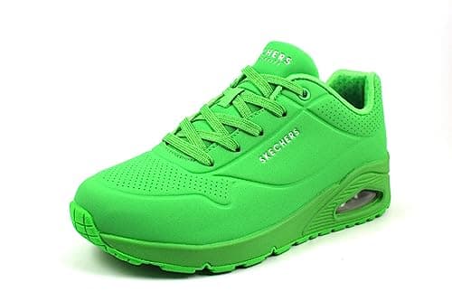 Image of Skechers Women's Uno Stand on Air Sneaker, Green Durabuck Mesh, 7 UK