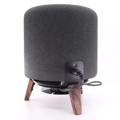 Image of Desktop Speaker Stand for Echo Sub,Echo Studio and Homepod 2nd/1st gen, Wooden Desktop Mount (Black Walnut Legs)