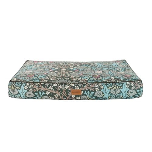 Image of Rosewood x Morris & Co. Blackthorn Mattress for Dogs, Medium Dog Bed, Green, Thickly Padded, Non-Slip Base, Washable, Luxury William Morris Print