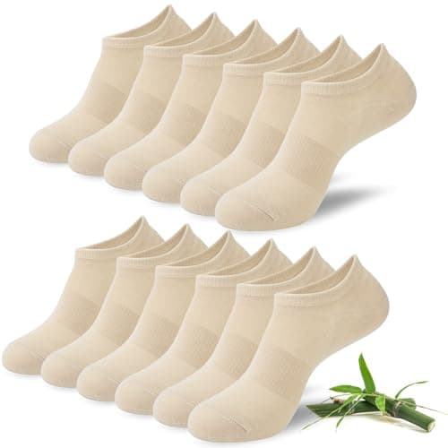 Image of Niofind Bamboo Trainer Socks for Womens and Mens, No Show Ankle Socks Low Cut Invisible Non Slip Liner Socks Multipack Casual Footies for Sneaker Loafers and Boat Shoes