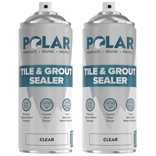 Image of Polar Tile & Grout Sealer Clear Spray - 2 x 400ml - Instantly Waterproofs and Protects Floor Tile on Bathroom, Shower & Kitchen Tiles, Stone Masonry - For Interior & Exterior Surfaces