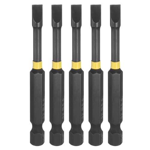 Image of sourcing map 5pcs SL5 Slotted Impact Screwdriver Bits 5mm Slotted Tip 1/4" Hex Shank 70mm (2.8") Long Magnetic Flat Head Phosphated S2 Steel Screw Driver Drill Bits Electric Power Tool