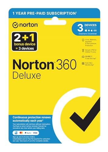Image of Norton 360 Deluxe 2026 Antivirus software for 3 Devices, 12 Months subscription|Deluxe|3 Device|12 Months|PC|Download