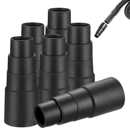 Image of Universal Vacuum Adapter, 6 PCS Vacuum Clearner Adapter for Power Tools, Sander Dust Extraction Hose Adaptor for Random Orbital Sander Jigsaw Circular Saw (25mm 30mm 34mm 42mm) Black