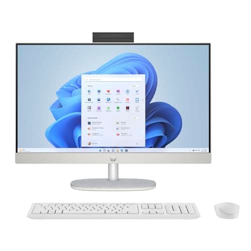 Image of HP 24-cr0021na All-in-One 23.8" Desktop PC | Intel Core i5-1335U 13th Gen CPU | 8GB DDR4-3200MHz RAM | 512GB NVMe SSD | Windows 11 Home | White