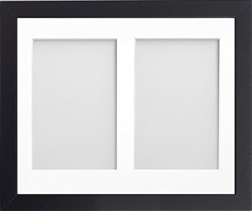 Image of Allington Range 10x8-inch Black Picture Photo Frame with White 2-Aperture Mount for Image Size 6x4-inch