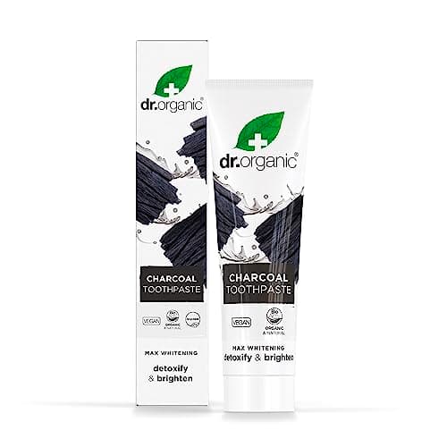 Image of Dr Organic Activated Charcoal Toothpaste, Extra Whitening, Natural, Vegan, Cruelty-Free, Paraben & SLS-Free, Recycled & Recyclable, Organic, 100ml, Packaging may vary