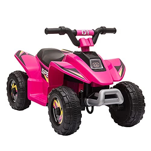 Image of HOMCOM 6V Kids Electric Ride on Car All Terrain Vehicle Toy Quad Bike w/Forward Reverse Functions Toddlers for 18-36 Months Old Pink