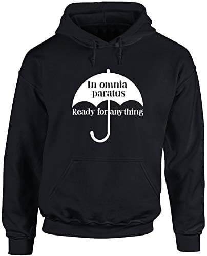 Image of Hippowarehouse in Omnia Paratus Ready for Anything Unisex Hoodie Hooded top (Specific Size Guide in Description) Black