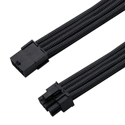 Image of EZDIY-FAB Sleeved Cable PCIE 6+2 Pin - Cable Extension for Power Supply- Black