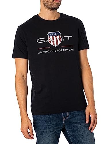 Image of GANT Men's Reg Archive Shield SS T-Shirt, Black, L