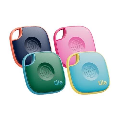 Image of Tile by Life360 Mate - Bluetooth Tracker, Keys Finder and Item Locator for Keys, Bags and More. Phone Finder. Both iOS and Android Compatible. 4-Pack (Colours)