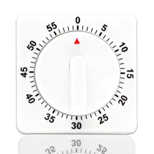 Image of Kitchen Timer for Cooking, Egg Timer for Boiling Eggs, Cooking Timer Clock with Loud Alarm, 60 Minutes 1 Hour Square Wind Up Mechanical Timer, Countdown Alarm Reminder for Baking Cooker Teachers Kids