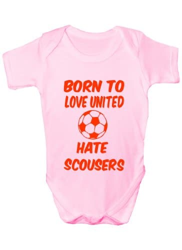 Image of Print4U Love United Hate Scousers ~ Babygrow~Babies Gift Boy/Girl Vest Babies Clothing 0-3 pink